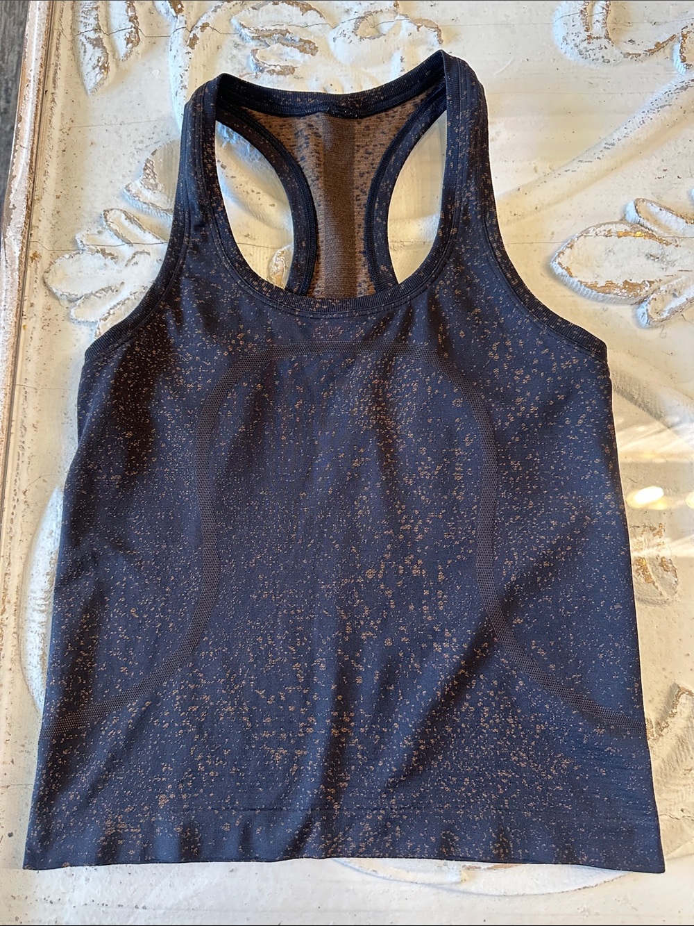 Lululemon Black Racerback Athletic Tank with Metallic Speckle-4